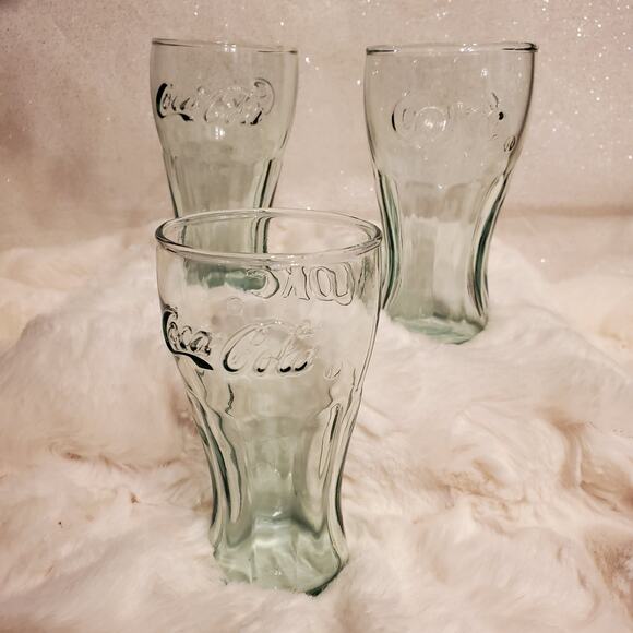 Libbey Coca-Cola Coke Green Tint Mini Drinkware Set of 5 Glasses Tumbler 6.25 OZ - Picture 5 of 7
